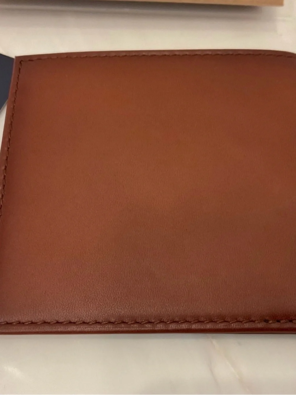 NIB Polo Ralph Lauren Brown FLAG SWEATER BEAR Leather Double Billfold Wallet